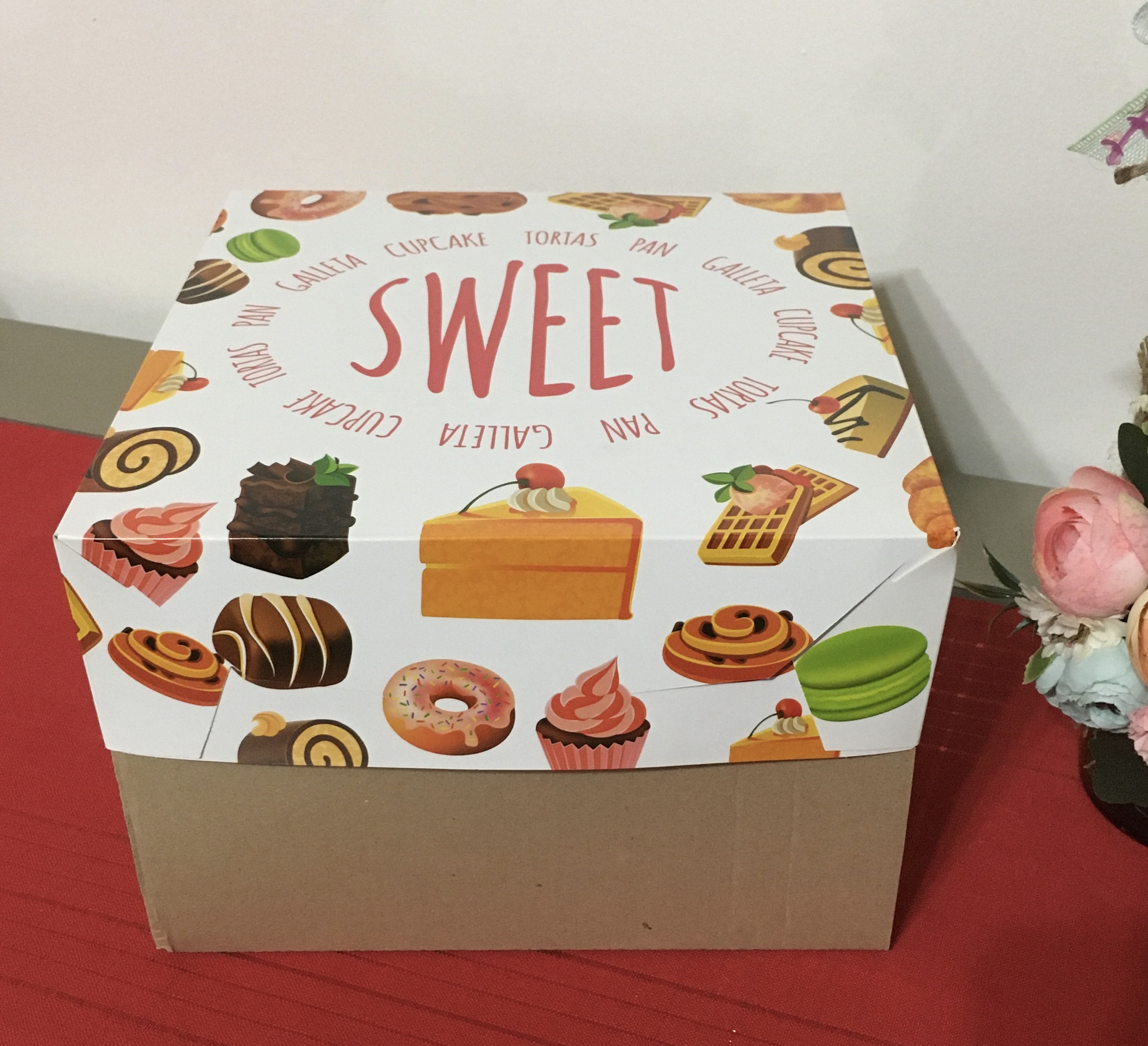 Caja para Torta Individual, Mini Torta Con Manija. Kraft Marrón